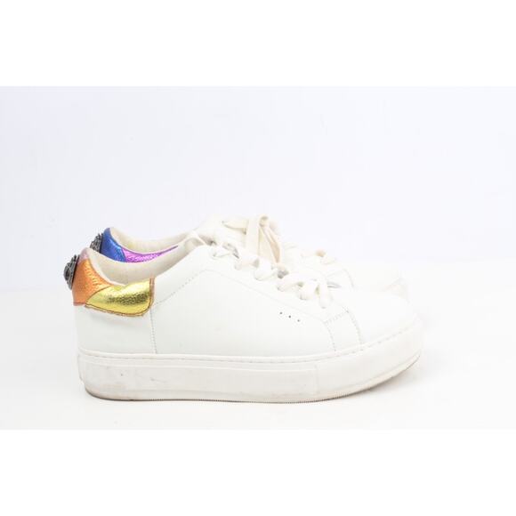 Kurt Geiger London Laney Eagle White Leather Sneakers Size 39 Metallic Rainbow - Picture 9 of 16